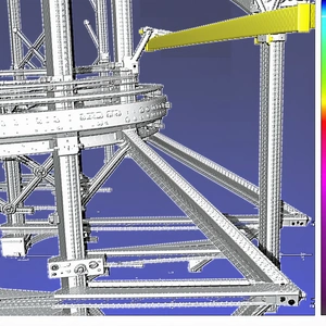 A Large Metal Structure Is Shown In A Blue Background