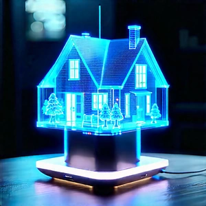 Smart Home (device:1.19) With Holographic Display With Small, Blue,