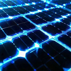 Solar Panel With Blue Light (glow:1.49) With Close-up Solar
