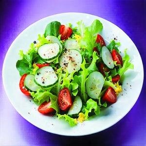 Lifestyle Landscape Photography: Fresh Salad Prepared With Seasonal Produce With White Plate