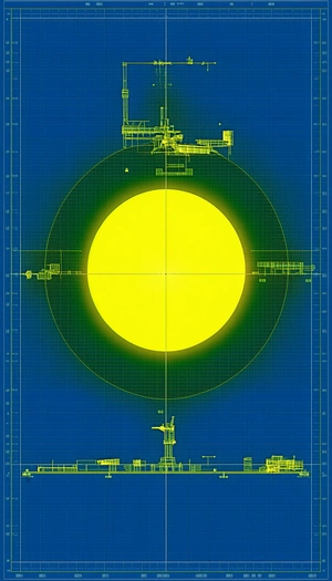 A Large Yellow Circle Is Displayed On A Blue Background