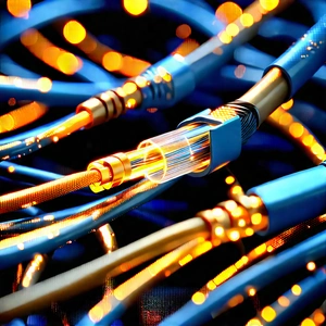 Close-up Of Fiber Optic Cables With Image, There