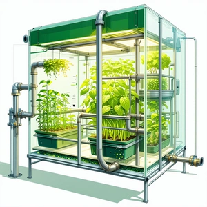The Image Is A Cartoon Drawing Of A Greenhouse Filled With Various Plants