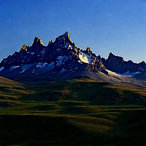 Nature Drone Photography: Mountain Range During Night With Majestic Mountain