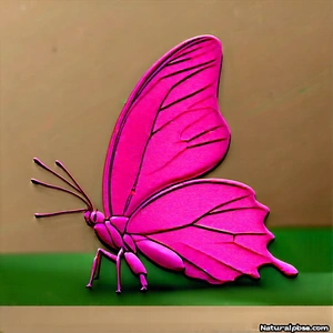 Nature Concept Art: Butterfly In Natural Habitat With Pink Butterfly