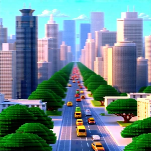 Urban Editorial Photography: Cityscape of coastal (city:1.27) during rush hour