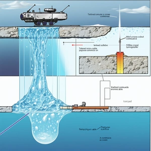 A Large Submarine Is Shown In A Drawing, With A Water Spout Coming Out Of The Top Of It
