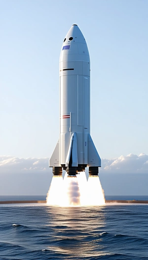 A Large Rocket Ship, Likely A Space Shuttle, Taking Off From A Runway