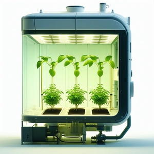 A Large, Green, And Well-lit Plant Growth Chamber