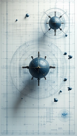 A Blue Globe Is The Centerpiece Of A White Drawing