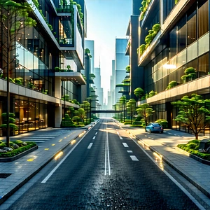 Urban Unreal Engine: Urban Street With Modern Architecture With City Street