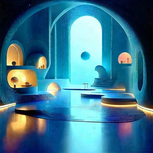 Futuristic Smart Home With Painting Futuristic