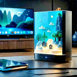 Smart Home Device With (digital:1.36) Artwork With Small, Modern-looking