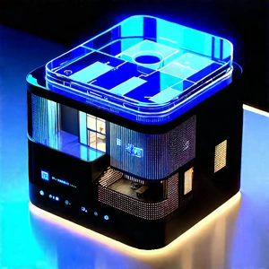 Smart Home (device:1.19) With Holographic Display With Small, Blue,