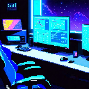 (futuristic:1.19) digital workspace