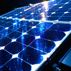 Tech Ink Drawing: Solar Panel With Holographic Projection With Solar Panel