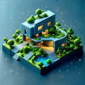 Digital Transformation Visualization With Blue Green