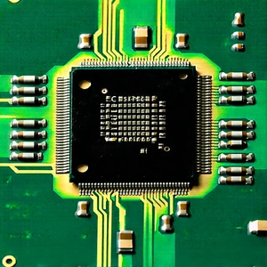 Close-up of microprocessor