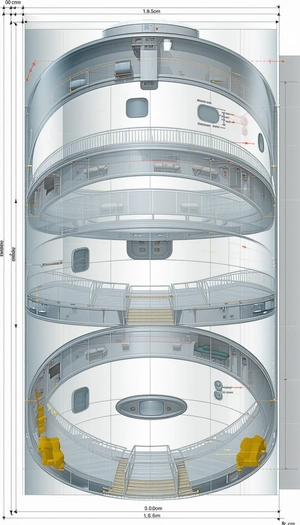 A Large, White, Circular Structure Is Shown In A Computer-generated Image