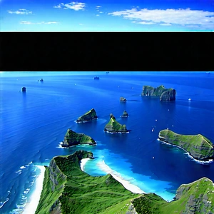 Nature Graphic Design: Aerial View Of Coastal Islands With Beautiful Blue