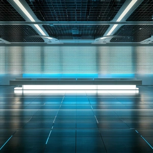 Tech Long Exposure Photography: Futuristic Tech Startup Office With Large, Open