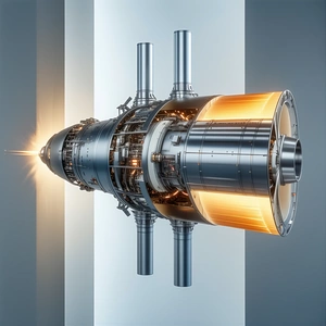A Large, Industrial-looking Machine With A Long, Curved Pipe Extending From It