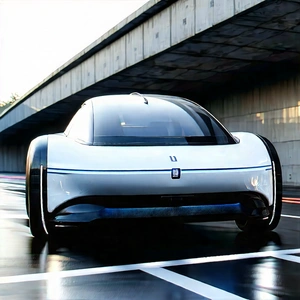 Innovative Electric Vehicle (design:1.4) With Sleek White