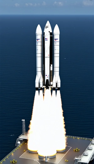 A Rocket Is Seen In The Sky, With Its Tail End Visible