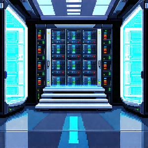(futuristic:1.24) server room