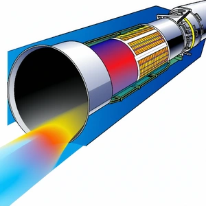 A Blue Pipe Is Shown In The Image, With A Yellow Light Coming Out Of It