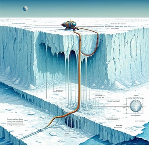 The Image Is A Detailed Illustration Of A Spacecraft On A Frozen Planet