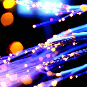 Close-up Of Fiber Optic Cables With Close-up Bunch