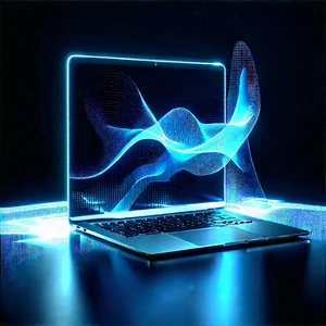 Laptop With Data Visualization With Laptop Computer