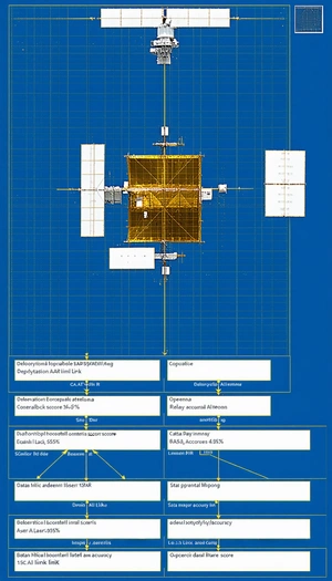 The Image Is A Blueprint Of A Space Station, Showing The Layout And Components Of The Station