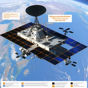 A Large Satellite Dish Is Shown In A Close-up View
