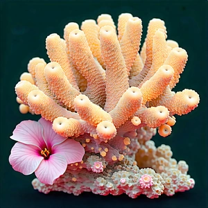 Nature 3D Render: Coral reef in spring bloom