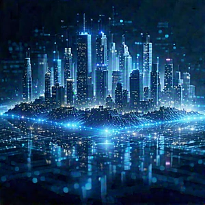 Big Data Visualization With Futuristic Cityscape