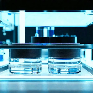 Tech Advertising Photography: Financial Technology In (modern:1.47) Laboratory With Laboratory Setting