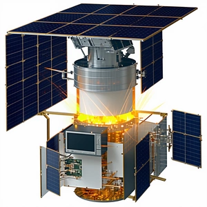 A Large Satellite Is Shown In A Close-up View
