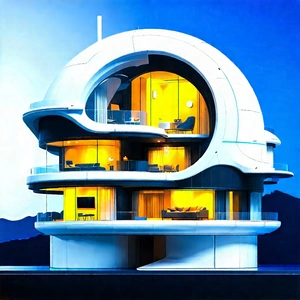 (futuristic:1.28) Smart Home With Large, Modern-looking