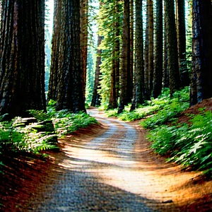 Nature Drone Photography: Path Through Redwood (forest:1.21) With Forest Path
