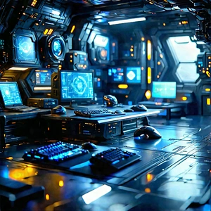 Aerospace Technology In Tech Office With Futuristic Setting,