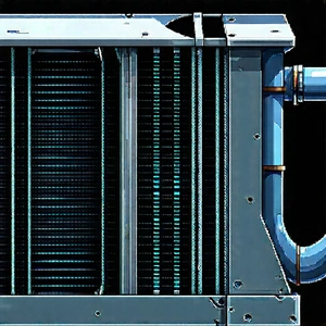 Close-up Of Cooling System With Blue White