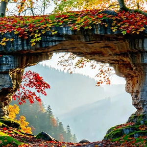 Nature Macro Photography: Natural arch in autumn colors