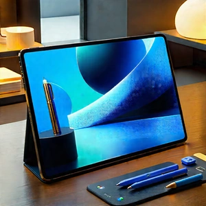 Tablet With Digital Artwork With Tablet Computer