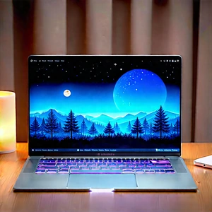 Laptop With Glowing Screen With Laptop Computer