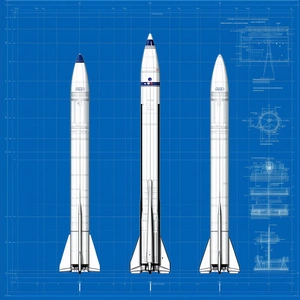 A Blueprint Of A Space Shuttle, With Three Different Views Of The Shuttle Displayed
