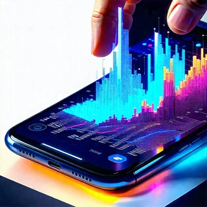 Tech Vector Art: Smartphone with data visualization