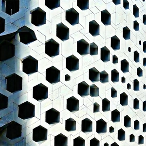 Abstract Architectural Photography: Hexagonal pattern with dramatic contrast