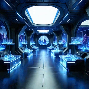 Futuristic Research Laboratory With Futuristic Setting